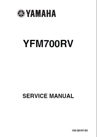 YAMAHA YFM700RV MOTORCYCLE SERVICE MANUAL 2006 409 PAGES ENGLISH