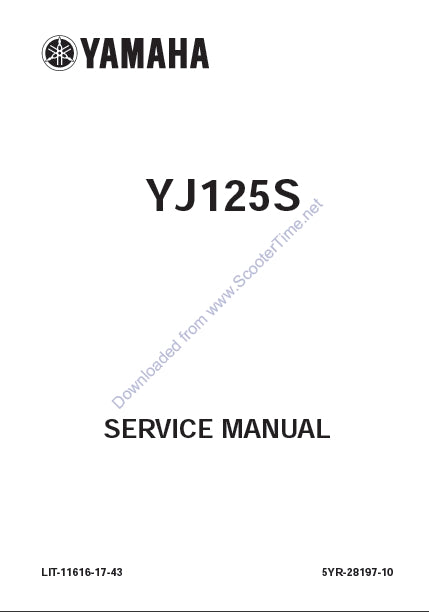 YAMAHA YJ125S SCOOTER SERVICE MANUAL 294 PAGES ENGLISH