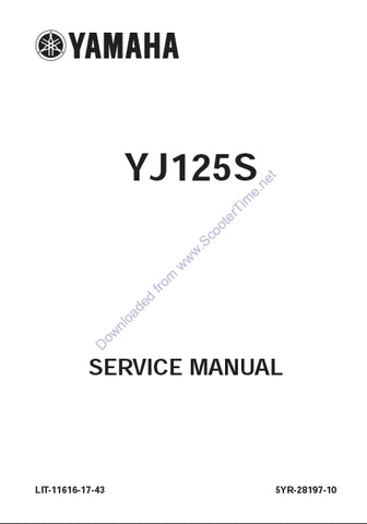 YAMAHA YJ125S SCOOTER SERVICE MANUAL 294 PAGES ENGLISH