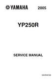 YAMAHA YP250R SCOOTER SERVICE MANUAL 2005 370 PAGES ENGLISH