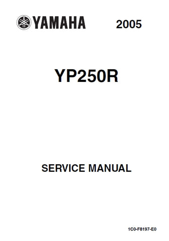 YAMAHA YP250R SCOOTER SERVICE MANUAL 2005 370 PAGES ENGLISH