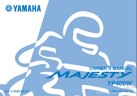 YAMAHA YP400W MAJESTY SCOOTER OWNER'S MANUAL 102 PAGES ENG