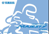 YAMAHA YP400X MAJESTY SCOOTER OWNER'S MANUAL 104 PAGES ENG