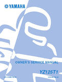 YAMAHA YZ125T1 MOTORCYCLE OWNERS SERVICE MANUAL 259 PAGES ENGLISH