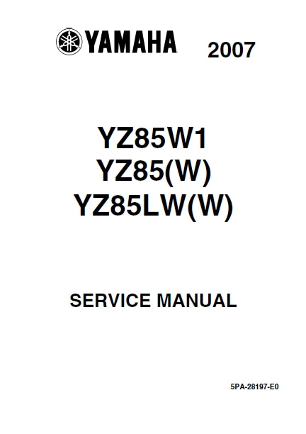 YAMAHA YZ85W1 YZ85(W) YZ85LW(W) MOTORCYCLE SERVICE MANUAL 255 PAGES ENGLISH