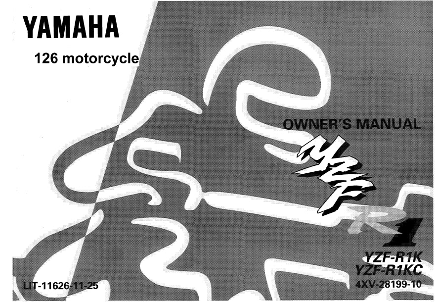 YAMAHA YZF-R1K YZF-R1KC MOTORCYCLE OWNERS MANUAL 122 PAGES ENGLISH