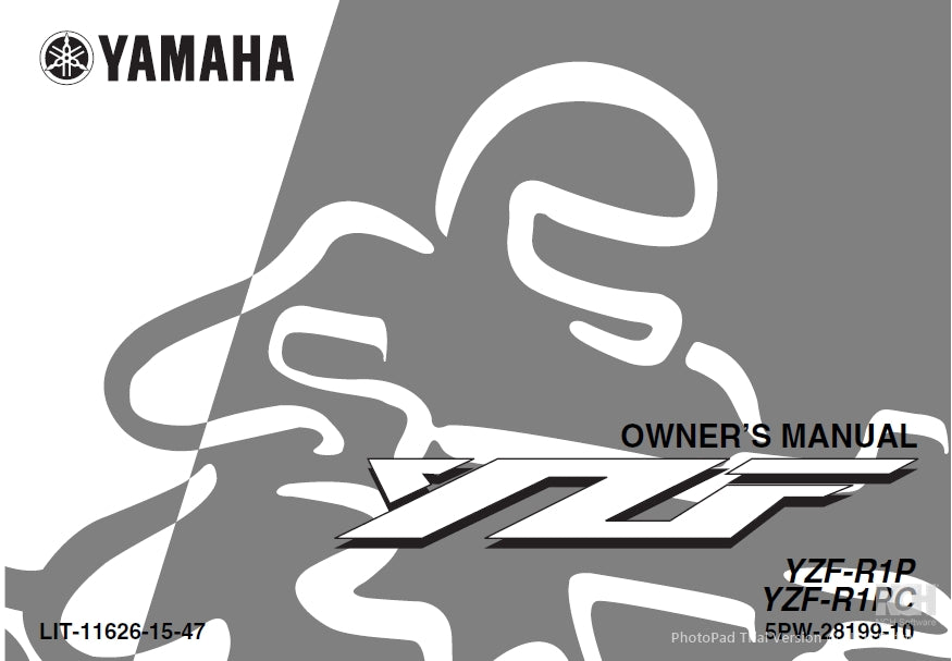 YAMAHA YZF-R1P YZF-R1PC MOTORCYCLE OWNER'S MANUAL 135 PAGES ENG