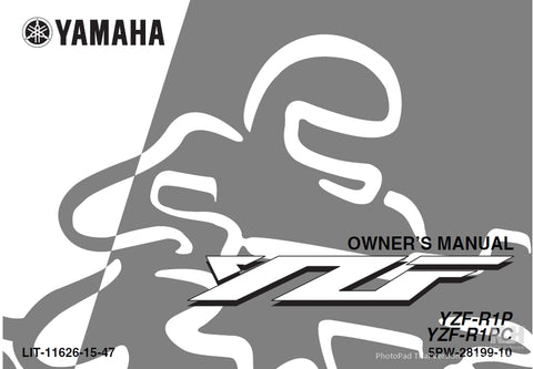 YAMAHA YZF-R1P YZF-R1PC MOTORCYCLE OWNER'S MANUAL 135 PAGES ENG