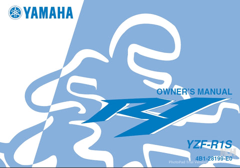 YAMAHA YZF-R1S MOTORCYCLE OWNER'S MANUAL 106 PAGES ENG