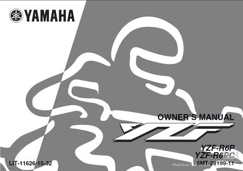 YAMAHA YZF-R6P YZF-R6PC MOTORCYCLE OWNER'S MANUAL 128 PAGES ENG