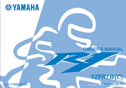 YAMAHA YZFR1W(C) MOTORCYCLE OWNER'S MANUAL 118 PAGES ENG