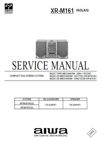 AIWA XR-M161 CD STEREO SYSTEM SERVICE MANUAL INC PCBS SCHEM DIAGS AND PARTS LIST 57 PAGES ENG