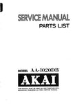 AKAI AA-1020DB AM FM STEREO RECEIVER SERVICE MANUAL PCBS SCHEM DIAGS AND PARTS LIST 16 PAGES ENG