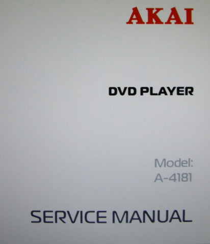 AKAI A-4181 DVD PLAYER SERVICE MANUAL SCHEMATICS 6 PAGES ENG