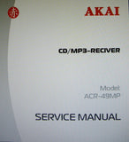 AKAI ACR-49MP CD MP3 RECEIVER SERVICE MANUAL INC BLK DIAG SCHEMS PCBS AND PARTS LIST 31 PAGES ENG