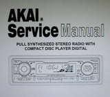 AKAI ACR-57 PULL SYNTHESIZED STEREO RADIO WITH CD PLAYER DIGITAL SERVICE MANUAL INC BLK DIAG AND PCBS 15 PAGES ENG