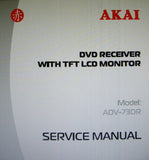 AKAI ADV-73DR DVD RECEIVER WITH TFT LCD MONITOR SERVICE MANUAL INC SCHEMS PCBS AND PARTS LIST 54 PAGES ENG