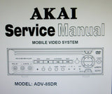 AKAI ADV-85DR MOBILE VIDEO SYSTEM SERVICE MANUAL INC BLK DIAG SCHEMS PCBS AND PARTS LIST 26 PAGES ENG