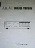 AKAI AM-A70 STEREO INTEGRATED AMP SERVICE MANUAL INC SCHEMS PCBS AND PARTS LIST 29 PAGES ENG