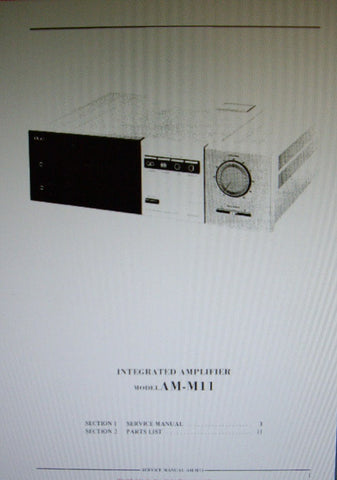 AKAI AM-M11 STEREO INTEGRATED AMP SERVICE MANUAL INC BLK DIAG SCHEM DIAG PCBS AND PARTS LIST 20 PAGES ENG
