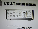 AKAI AM-M939 DIGITAL INTEGRATED AMP SERVICE MANUAL INC BLK DIAG SCHEMS PCBS AND PARTS LIST 27 PAGES ENG
