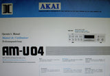 AKAI AM-U04 DC STEREO INTEGRATED AMP OPERATOR'S MANUAL INC CONN DIAGS AND TRSHOOT GUIDE 14 PAGES ENG