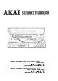 AKAI AP-L45 AP-L45C LINEAR TRACKING FULL AUTO DIRECT DRIVE TURNTABLE AP-L95 AP-L950C LINEAR TRACKING PROGRAMMABLE FULL AUTO DIRECT DRIVE TURNTABLE SERVICE MANUAL INC BLK DIAGS PCB'S SCHEM DIAGS AND PARTS LIST 58 PAGES ENG