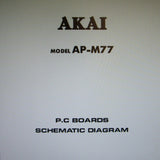 AKAI AP-M77 FULLY AUTOMATIC BELT DRIVE TURNTABLE BLOCK DIAGRAM SCHEMATIC DIAGRAM AND PCBS 6 PAGES ENG