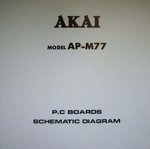 AKAI AP-M77 FULLY AUTOMATIC BELT DRIVE TURNTABLE BLOCK DIAGRAM SCHEMATIC DIAGRAM AND PCBS 6 PAGES ENG