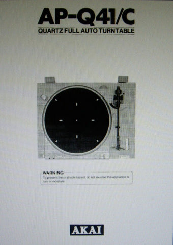 AKAI AP-Q41 AP-Q41C QUARTZ FULL AUTO TURNTABLE MANUAL DEL USUARIO INC CONEXIONES 8 PAGES ESP