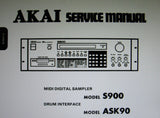 AKAI ASK90 DRUM INTERFACE S900 MIDI DIGITAL SAMPLER SERVICE MANUAL INC BLK DIAGS SCHEMS PCBS AND PARTS LIST 43 PAGES ENG
