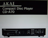 AKAI CD-A70 CD PLAYER BEDIENUNGSANLEITUNG GEBRUIKSAANWIJZING MIT ANSCHLUSSE AANSLUITINGEN 20 PAGES DEUT NL