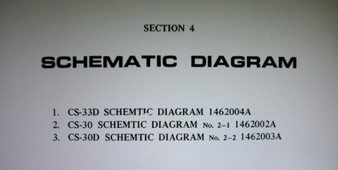 AKAI CS-30 CS-30D CS-33D CASSETTE STEREO TAPE DECK SCHEMATIC DIAGRAMS 4 PAGES ENG