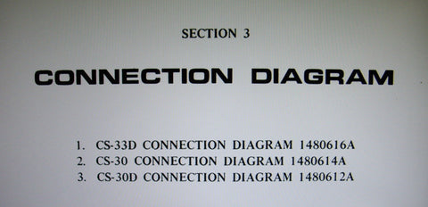 AKAI CS-30 CS-30D CS-33D CASSETTE STEREO TAPE DECK CONNECTION DIAGRAM 4 PAGES ENG