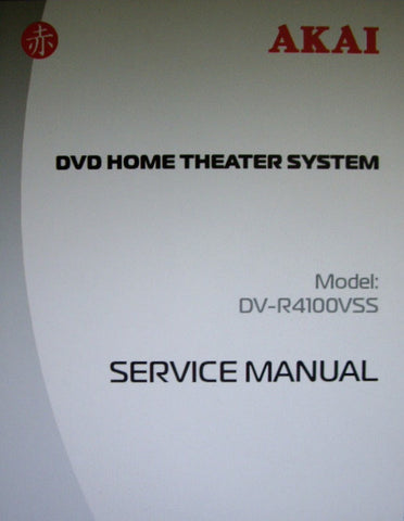 AKAI DV-R4100VSS DVD HOME THEATER SYSTEM SERVICE MANUAL INC BLK DIAGS WIRING DIAG SCHEMS PCB AND PARTS LIST 47 PAGES ENG
