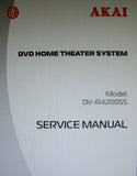 AKAI DV-R4200SS DVD HOME THEATER SYSTEM SERVICE MANUAL INC BLK DIAGS WIRING DIAGS SCHEMS PCBS AND PARTS LIST 51 PAGES ENG