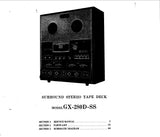 AKAI GX-280D-SS REEL TO REEL SURROUND STEREO TAPE DECK SERVICE MANUAL INC BLK DIAGS SCHEMS PCBS AND PARTS LIST 68 PAGES ENG