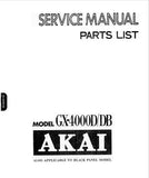 AKAI GX-4000D GX-4000DB REEL TO REEL STEREO TAPE DECK SERVICE MANUAL INC SCHEMS PCBS AND PARTS LIST 38 PAGES ENG