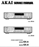 AKAI GX-6 GX-8 GX-73 GX-93 STEREO CASSETTE TAPE DECK SERVICE MANUAL INC SCHEMS PCBS AND PARTS LIST 34 PAGES ENG