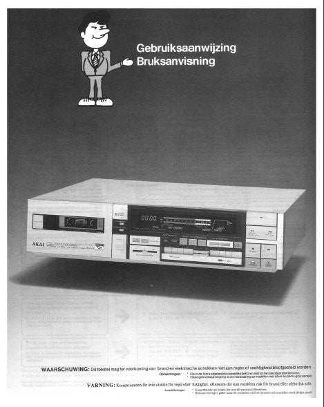 AKAI GX-7 STEREO CASSETTE TAPE DECK GEBRUIKSAANWIJZING BRUKSANVISNING CONN DIAGS AND TRSHOOT GUIDE 22 PAGES NL SE