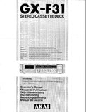 AKAI GX-F44R STEREO CASSETTE TAPE DECK OPERATOR'S MANUAL INC CONN DIAGS AND TRSHOOT GUIDE 58 PAGES ENG FRANC NL SV DEUT ESP