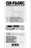 AKAI GX-F66RC STEREO CASSETTE TAPE DECK OPERATOR'S MANUAL INC CONN DIAGS AND TRSHOOT GUIDE 15 PAGES ENG