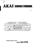 AKAI GX-F90 STEREO CASSETTE TAPE DECK SERVICE MANUAL INC BLK DIAGS SCHEMS PCBS AND PARTS LIST 84 PAGES ENG