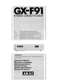 AKAI GX-F91 STEREO CASSETTE TAPE DECK OPERATOR'S MANUAL INC CONN DIAGS AND TRSHOOT GUIDE 18 PAGES ENG