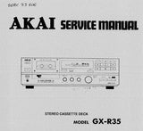 AKAI GX-R35 STEREO CASSETTE TAPE DECK SERVICE MANUAL INC SCHEMS PCBS AND PARTS LIST 24 PAGES ENG