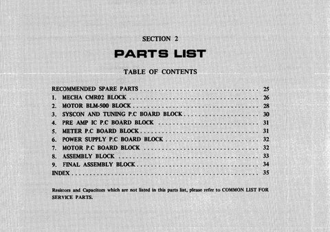 AKAI GX-R88 STEREO CASSETTE TAPE DECK PARTS LIST 14 PAGES ENG