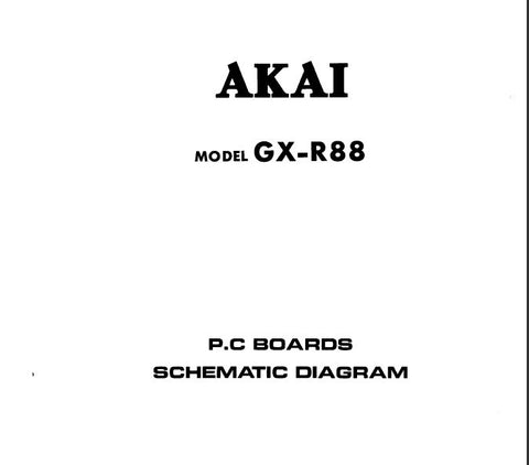 AKAI GX-R88 STEREO CASSETTE TAPE DECK SET OF SCHEMATICS AND PCBS 26 PAGES ENG