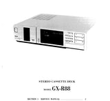 AKAI GX-R88 STEREO CASSETTE TAPE DECK SERVICE MANUAL 24 PAGES ENG