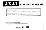 AKAI GX-R99 STEREOCASSETTENDECK WERKSTATTHANDBUCH 19 PAGES DEUTSCH