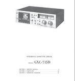 AKAI GXC-715D STEREO CASSETTE TAPE DECK SERVICE MANUAL INC SCHEMS PCBS AND PARTS LIST 45 PAGES ENG